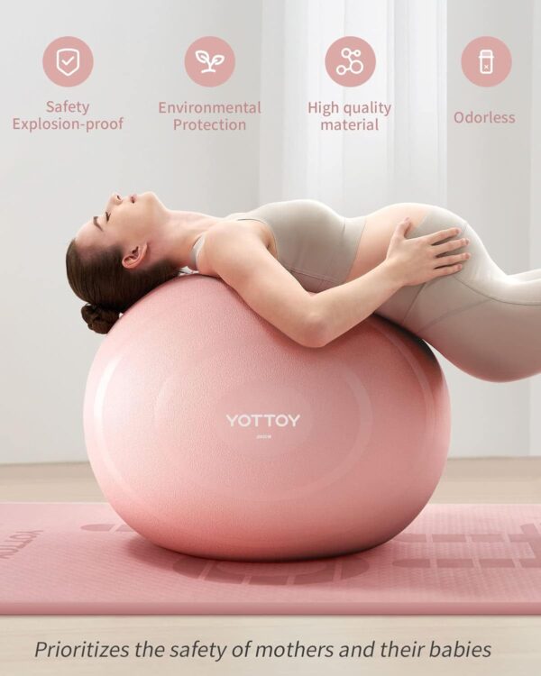 YOTTOY Anti-Burst Exercise Ball for Working Out, Yoga B... - Image 6