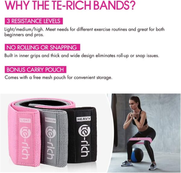 Resistance Bands, Fabric Workout Bands for Women & Men,... - Image 3