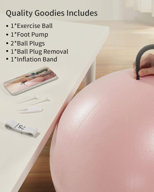 YOTTOY Anti-Burst Exercise Ball for Working Out, Yoga B... - Image 7