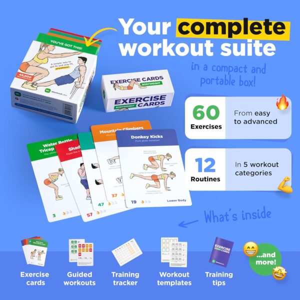 WorkoutLabs Exercise Cards: Bodyweight – Premium Home &... - Image 3