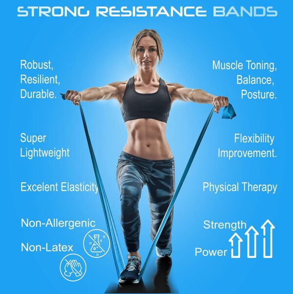 Resistance Bands Set. 3 or 5 Pack Non-Latex Physical Th... - Image 4