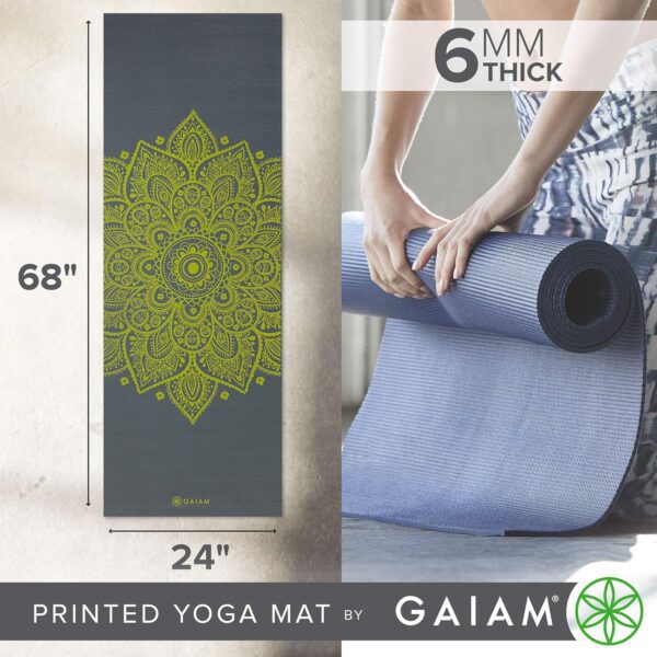 Gaiam Yoga Mat - Premium 6mm Print Extra Thick Non Slip... - Image 3