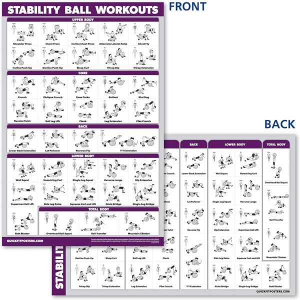 10 Pack - Exercise Workout Poster Set - Dumbbell, Suspe... - Image 8