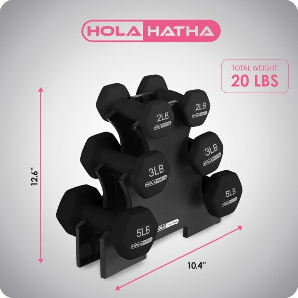 HolaHatha 2, 3, 5, 8, and 10 Pound Neoprene Dumbbell Fr... - Image 4