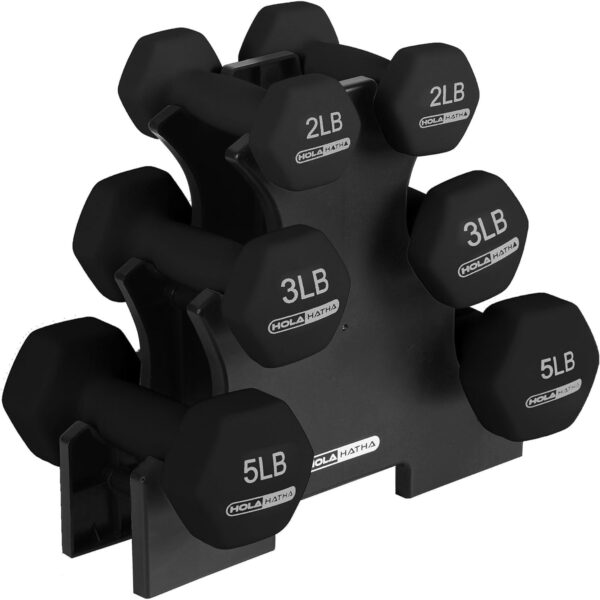 HolaHatha 2, 3, 5, 8, and 10 Pound Neoprene Dumbbell Fr... - Image 2