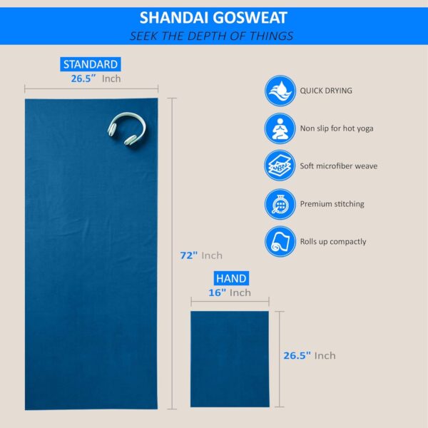 Shandali GoSweat Non-Slip Hot Yoga Towel with Super-Abs... - Image 3