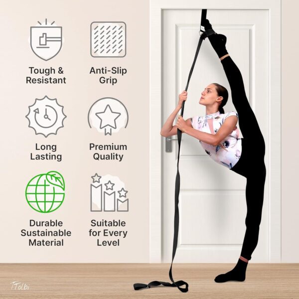 Stretching Strap with Door Anchor & Resistance Band – I... - Image 3