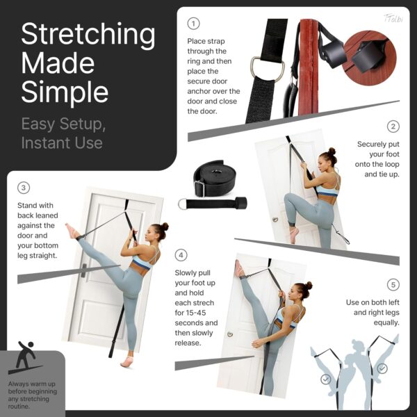 Stretching Strap with Door Anchor & Resistance Band – I... - Image 8