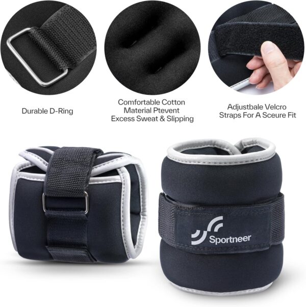 Sportneer Ankle Weights Wrist Weights 0.5/1/2/3/5 LBS P... - Image 5