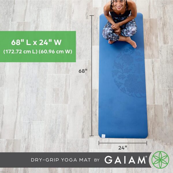 Gaiam Dry-Grip Yoga Mat - 5mm Thick Non-Slip Exercise &... - Image 3